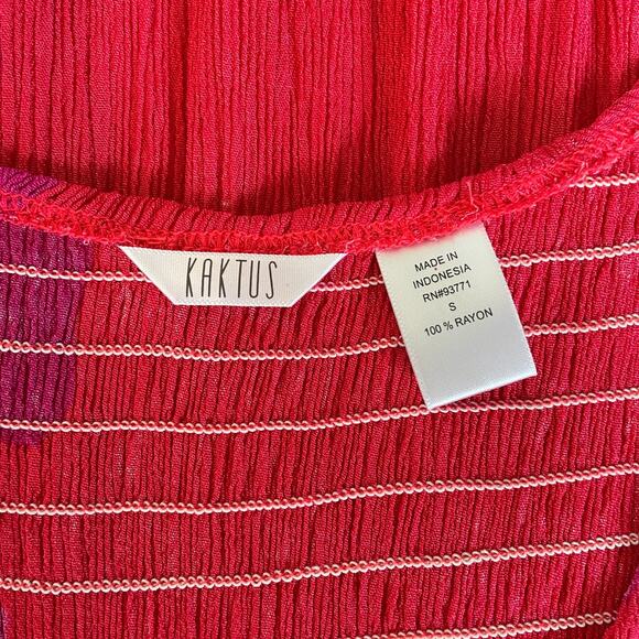 Boho Midi Dress Size Large Pink Patchwork Shirred Bodice Sleeveless Beachy - Picture 9 of 14